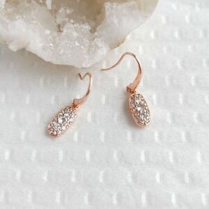 New Rose Gold Kendra Scott Grayson White Crystal Earrings